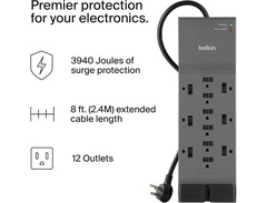 Belkin 12-Outlet Pivot-Plug Surge Protector with 8 ft. Cord image 2