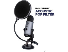 DragonPad pop filter Studio Microphone Mic Wind Screen Pop Filter Swivel Mount 360 Flexible Gooseneck Holder image 2