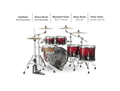 Mapex SR628XU Saturn Studioease 10x7 / 12x8 / 14x12 / 16x14 / 22x18" 5pc Shell Pack image 2
