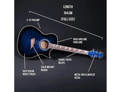 Lindo Guitars Slim Acoustic - Blue image 2