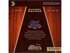 D'Addario Nickel Bronze Acoustic Strings Custom Light (11-52) image 2