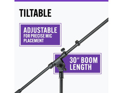 On-Stage Stands MS7701B Euro Boom Microphone Stand image 2