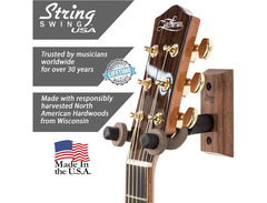 String Swing Black Walnut Home & Studio Guitar/Bass Hanger image 2