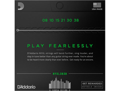 D'Addario NYXL0838 Extra Super Light .08-38 electric guitar strings image 2