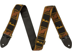 Fender Monogrammed Strap Black-Yellow-Brown image 2