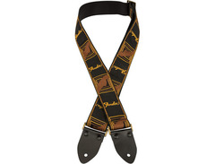 Fender Monogrammed Strap Black-Yellow-Brown image 3