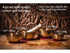 Meinl SB-U-1750 Sonic Energy Universal Singing Bowl 4pc Set with Resonant Mallet image 3