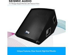 Seismic Audio SA-15MT Passive 1x15" Titanium Horn 300w Floor Monitor Wedge Speakers (Pair) image 3