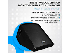 Seismic Audio SA-15MTSingle Passive 1x15" Titanium Horn 300w Floor Monitor Wedge Speaker image 4