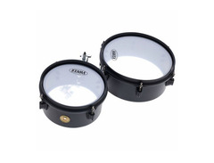 Tama MT810ST Steel Mini-Timbales 8" / 10" 2pc Set w/ Holder and Clamp image 3
