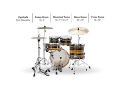Tama Superstar Classic 10x7 / 12x8 / 14x14 / 20x16 / 14x5" 5pc Shell Pack with Hardware image 2