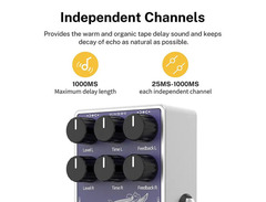 Donner White Tape Stereo Delay Pedal image 3