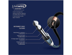 Livewire Advantage Angled/Straight Instrument Cable 5 ft. Black image 2
