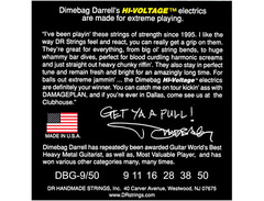 DR Strings DBG9 Dimebag Darrell High Voltage Lite Electric Guitar Strings image 2