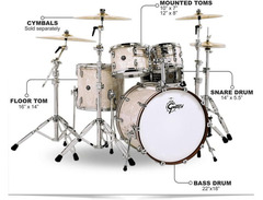 Gretsch Renown 22" 4pc Shell Pack, Vintage Pearl image 2