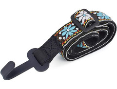 CLOUDMUSIC J Hook Clip On Ukulele Strap Ukulele Belt (Blue White Flower) image 4