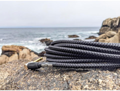 Pig Hog "Black Woven" Instrument Cable, 20ft Right Angle image 2