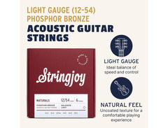 Stringjoy Light (12-54) Natural Bronze™ Phosphor Acoustic Guitar Strings image 2