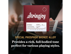 Stringjoy Light (12-54) Natural Bronze™ Phosphor Acoustic Guitar Strings image 3