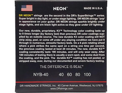 DR Strings NYB-40 Hi-Def NEON Red Coated Light 4-String Bass Strings image 2
