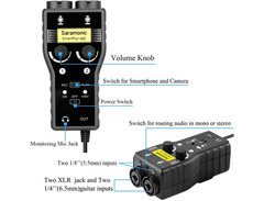 Saramonic SmartRig+ 2-Channel XLR/3.5mm Microphone Audio Mixer with Phantom Power Preamp & Guitar Interface image 2