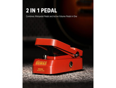 Donner 2 in 1 Vowel Mini Active Wah Volume Effect Guitar Pedal image 2