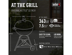 Weber Original Kettle Charcoal Grill 22" image 3