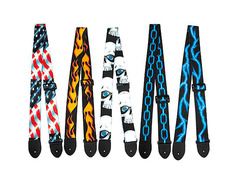 perris leathers polyester guitar strap (blue lightning bolt) image 2