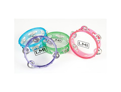 LMI Transparent Tambourine With Head Pink 15CM image 3