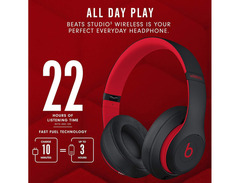 Beats by Dre Beats Studio3 Wireless Over-Ear Headphones - Defiant Black-Red image 4