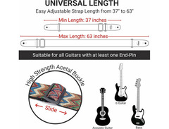 Amumu Multicolor Chevron Guitar Strap image 3