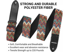 Amumu Multicolor Chevron Guitar Strap image 4
