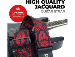 Perri's 2” RED CROSSES JACQUARD WITH LEATHER ENDS image 2