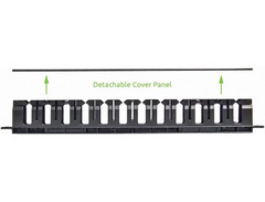 NavePoint 1U Horizontal 19-Inch Rack Mount Cable Management Raceway Duct Panel image 3