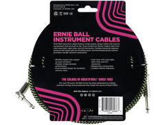 Ernie Ball Instrument Cable, Neon Green/Black, 25 ft image 2