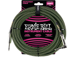 Ernie Ball Instrument Cable, Neon Green/Black, 25 ft image 3