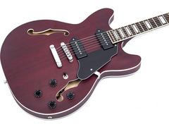 Grote 335 Style Jazz Electric Guitar Flame Maple top Semi-Hollow Body Matte Finished P90 Pickups image 3