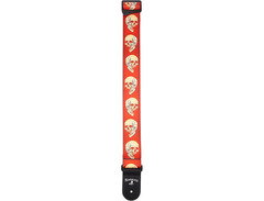 D'Addario Alchemy Polyester Straps Red and White Skulls 2 in. image 2