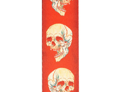 D'Addario Alchemy Polyester Straps Red and White Skulls 2 in. image 3