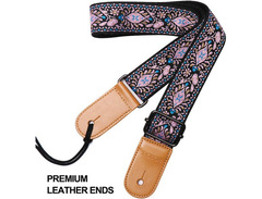 Hawaiian Jacquard Pink Flower Ukelele Shoulder Strap image 2