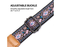 Hawaiian Jacquard Pink Flower Ukelele Shoulder Strap image 3