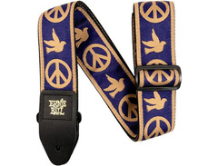 Ernie Ball EB4699 Jacquard Guitar Strap - Navy Blue and Beige Peace Love Dove image 3