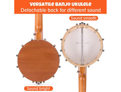 Kmise Banjolele 4 String Banjo Ukulele Concert 23 Inch MI0833 image 3