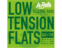 La Bella LTF-5A Low Tension Flexible Flats Bass Guitar Strings - .042-.118 Light 5-string image 2