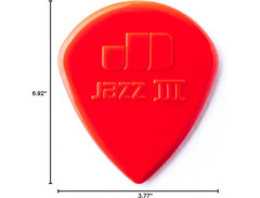 Dunlop Jazz III XL Nylon 1.38mm Guitar Picks - Red image 3