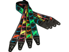 Fender Neon Monogram Guitar Strap - Blue/Orange image 3