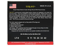 DR Strings LT-9 Tite-Fit Compression Wound Electric Guitar Strings - .009-.042 Light image 2