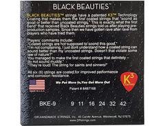 Dr Strings Extra Life Bke-9 Black Beauties Lite Coated Electric Guitar Strings image 3
