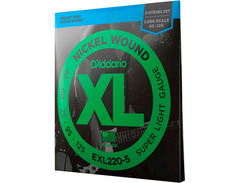D'Addario EXL220-5 XL Nickel Wound Bass Guitar Strings - .040-.125, Super Light, Long Scale, 5-string image 3