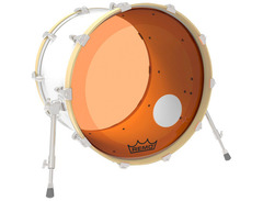 Remo Powerstroke P3 Colortone Orange Bass Drumhead - 22 inch - with Port Hole image 2